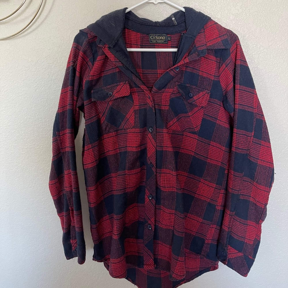 Hooded Flannel Jacket